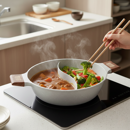 【冬の定番 ｜ 2つの味を同時に】FUTATSUNABE™ 仕切り鍋