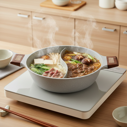 【冬の定番 ｜ 2つの味を同時に】FUTATSUNABE™ 仕切り鍋