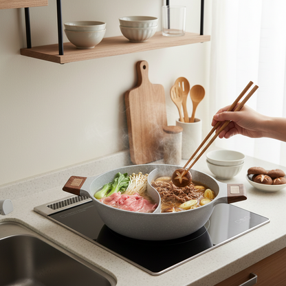 【冬の定番 ｜ 2つの味を同時に】FUTATSUNABE™ 仕切り鍋