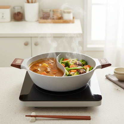 【冬の定番 ｜ 2つの味を同時に】FUTATSUNABE™ 仕切り鍋