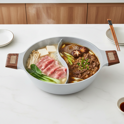 【冬の定番 ｜ 2つの味を同時に】FUTATSUNABE™ 仕切り鍋